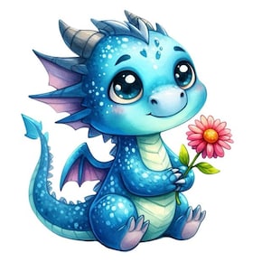 Naklejka Cute Baby Dragon – Fantasy Wall Decal & Car Sticker