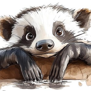 Adesivo da parete con motivo tasso, adesivo per auto, 3D, animale, cartone animato, carino e divertente, decorazione per auto, laptop, parete, cameretta dei bambini