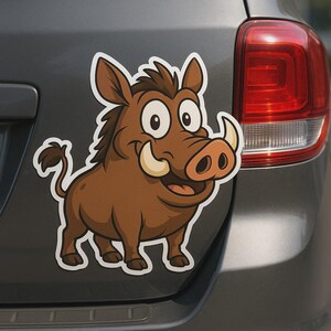 Funny warthog cartoon sticker animal decal for laptop car camper gift for safari fans and lovers of weird animal motifs