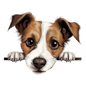 2x Jack Russell Terrier Autosticker Hondenstickerset Kleurrijk Weerbestendig voor Autoruit Laptop Muur Cadeau-idee voor Terrierliefhebbers