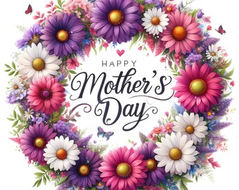 4x Mother's Day Sticker Set (4 pieces): Happy Birthday Mom Stickers - Mother's Day Gift