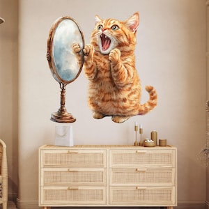 Crazy Surprise Cat Sticker – Funny Cat as Wall Decal & Car Sticker