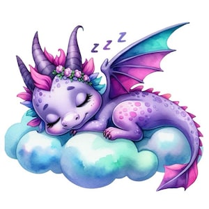 Naklejka Cute Baby Dragon – Fantasy Wall Decal & Car Sticker