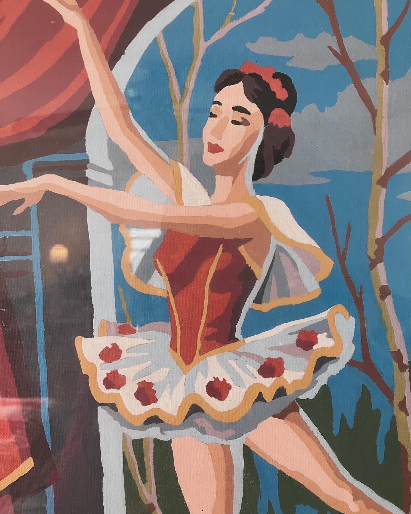 Vintage 1950s Paintbynumber Ballerina Paintings in Solid Etsy