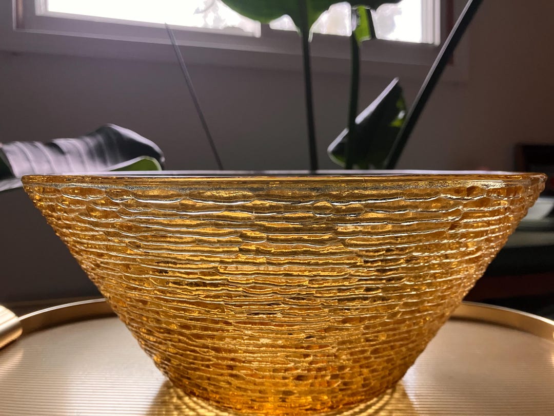 Vintage Amber Glass Bowl: Soreno Rippled Glass by Anchor Hocking - Etsy