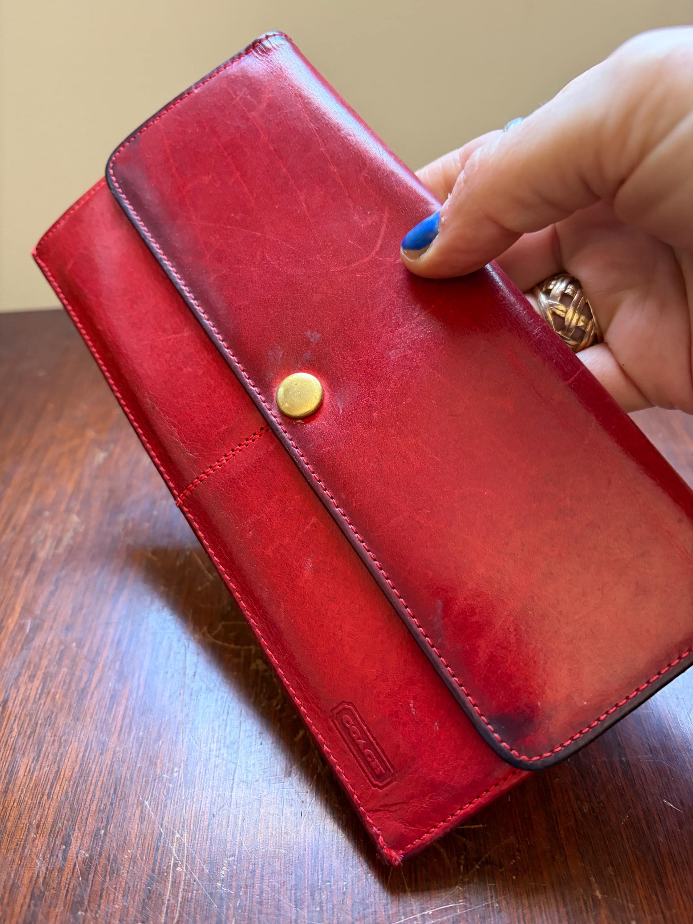 Vintage Coach Red Purse - Etsy