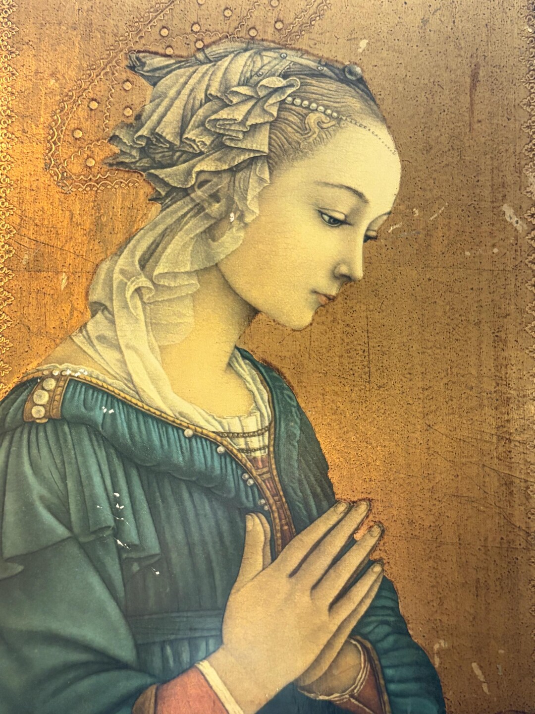 Vintage Virgin Mary Italian Florentine Gold Gilded Wood Plaque - Etsy