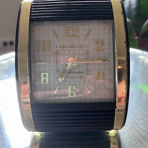 Vintage Westclox Travel Alarm Clock: Black & Gold Prop Clock (Not Working)