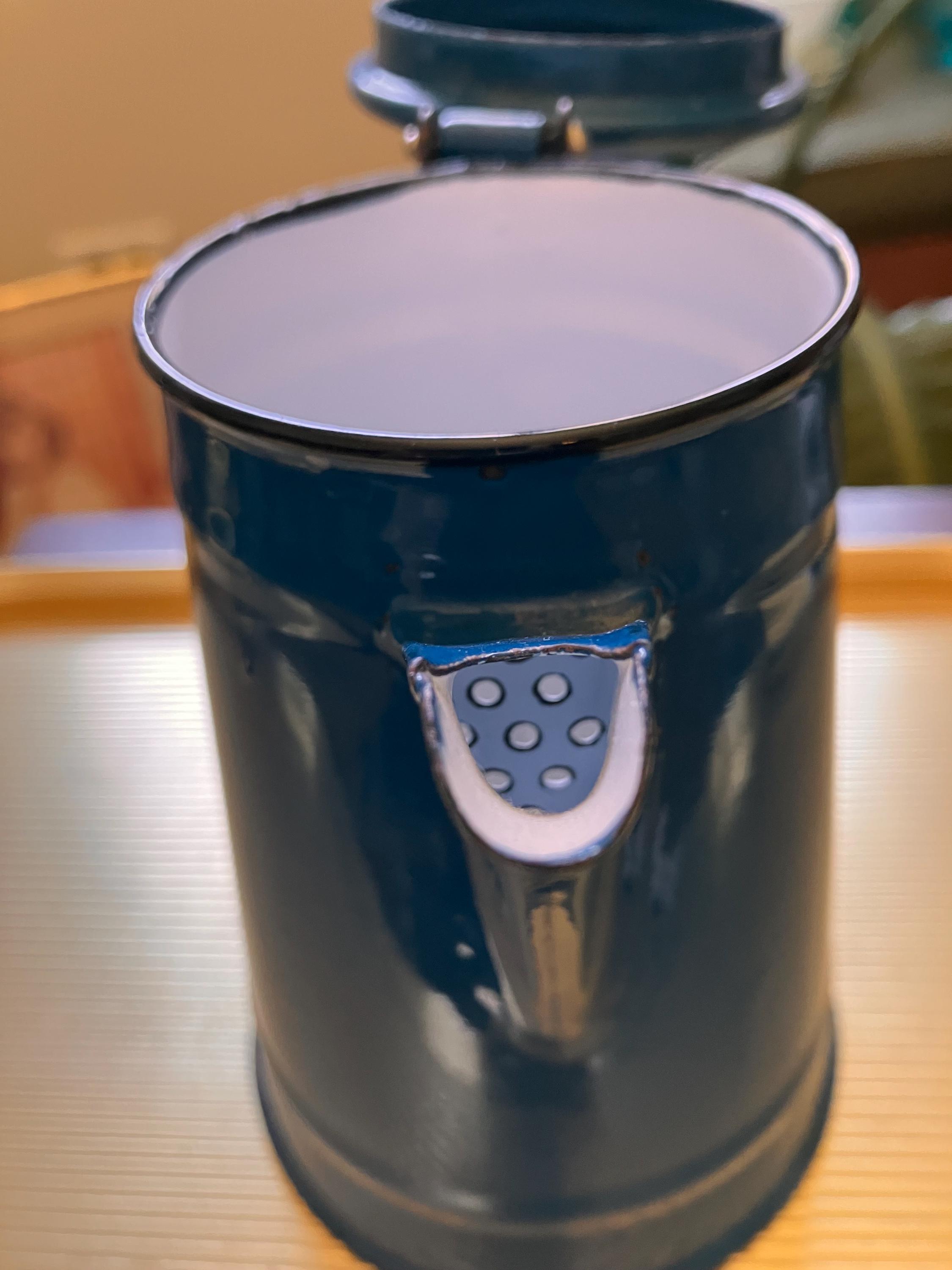 フランス産　アシナカコガネセット　Hoplia coerulea blue Vintage Hungarian Blue Enamel Coffee Pot Handle and Attached