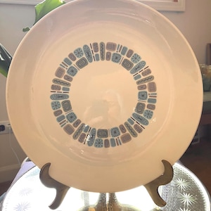 Vintage Canonsburg Atomic Dinner Plates: 1960s Googie Temporama, Set of 2