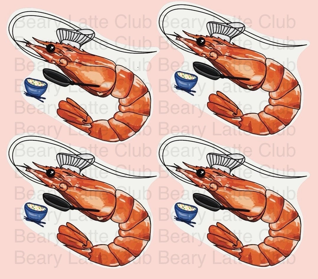 Shrimp Fried Rice Sticker, Water Bottle Sticker, Laptop Sticker ...