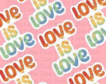 love is love sticker, pride sticker, water bottle sticker, laptop sticker, waterproof sticker, love sticker, rainbow sticker