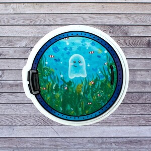 ocean sticker, ghost sticker, water bottle sticker, laptop sticker, waterproof sticker, kawaii sticker, cute sticker, jellyfish sticker