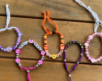 Girl Power friendship bracelets | GRL PWR | Feminism friendship bracelets | bracelet pack | beaded bracelet | adjustable bracelets