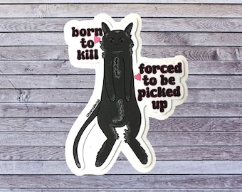 cat sticker, animal sticker, water bottle sticker, laptop sticker, waterproof sticker, cute sticker, pet sticker, funny sticker, black cat
