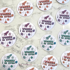 women in stem sticker, feminism sticker, water bottle sticker, laptop sticker, waterproof sticker, stem sticker, stem sticker