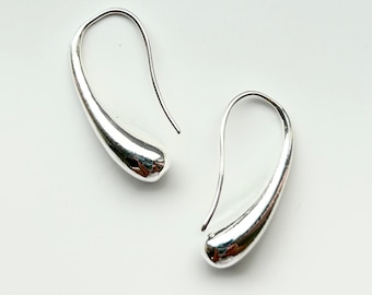 Silver Teardrop Dangle Earrings | 925 Streling Silver Earrings | Waterdrop Earrings