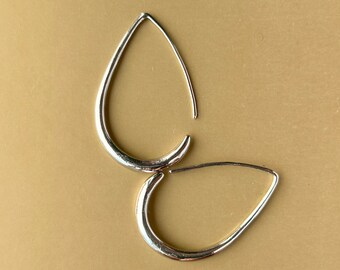 Silver Waterdrop Earrings in 925 Sterlings Silver l Teardrop Minimalist Dangling Earrings