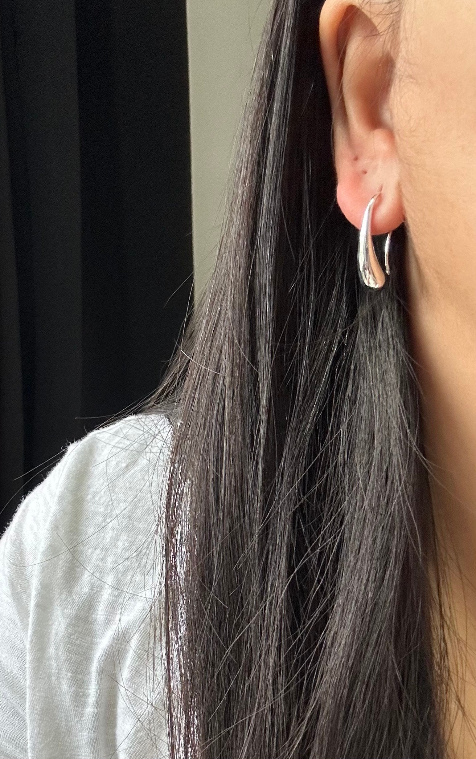 Silver Teardrop Dangle Earrings 925 Streling Silver Earrings Waterdrop