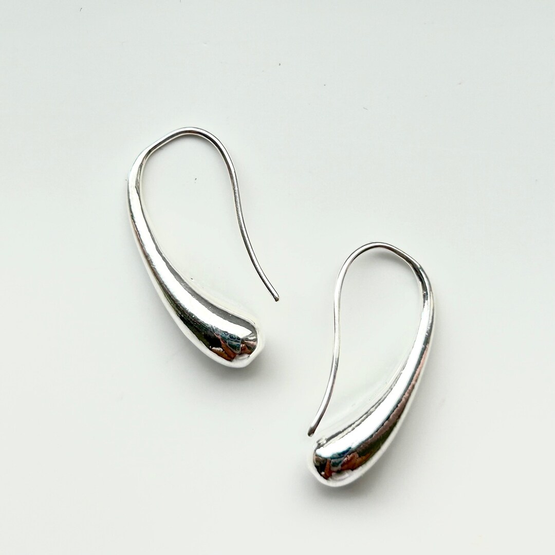 •HEX DROPS• silver dangle earrings