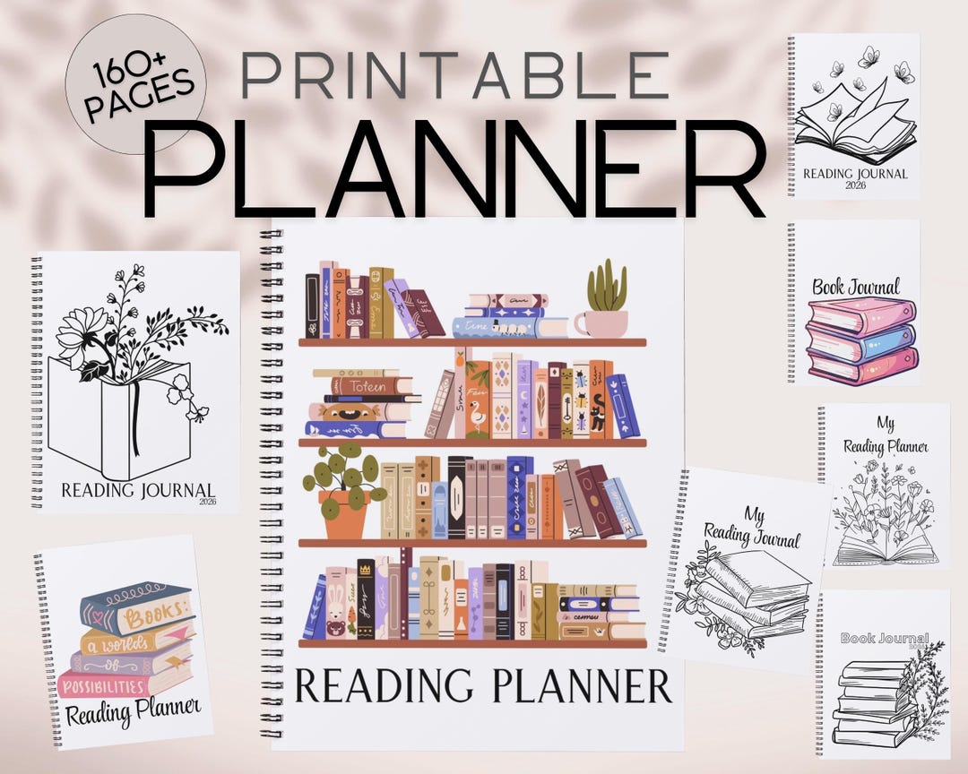 Reading Planner Printable, Reading Journal PDF, Book Journal, Monthly ...