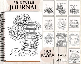 Planificador de lectura imprimible, diario de lectura en PDF, diario de lectura de libros, registro de lectura mensual, rastreador de estantería, descarga digital instantánea 2026