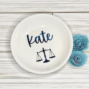 Lawyer Gift for Women, Custom Ring Dish for Law Student, Law School Graduation Gift, Law School Acceptance Gift, Scales of Justice Decor