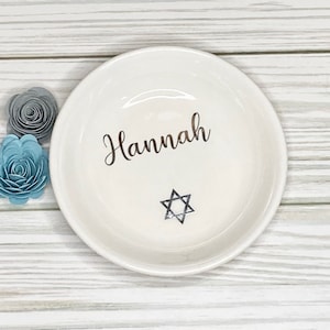 Jewish Star of David Ring Dish, Passover Gifts for Girls, Bat Mitzvah Keepsake Gift, Jewish Birthday Gift for Her, Hanukkah Gifts for Girls