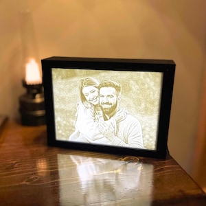 Custom photo LED lightbox, your own custom image light, lithophane led light, LED USB C family picture gift light, couple gifts christmas