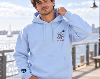 Life is Strange Embroidered Hoodie: Rewind Swirl, Butterfly Sleeve - Gamer Gift