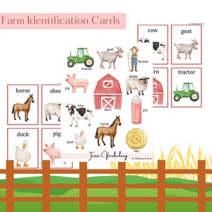 Farm Identification Cards for Preschool