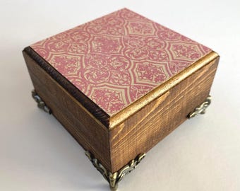 Personalized Jewelry Box, Velvet Lined Trinket Organizer, Mother's Day Gift