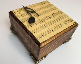 Personalized Music Lover Jewelry Box, Vintage Wood Trinket Organizer, Mother's Day Gift