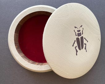 Personalized Round Wooden Jewelry Keepsake Box