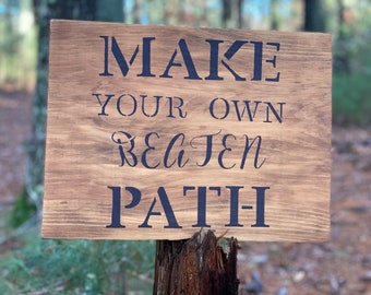 Reclaimed Wood Hiking Sign, Outdoor Adventure Decor, Nature Trail Sign