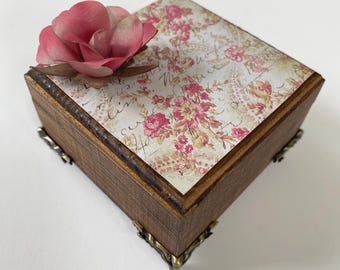 Personalized Jewelry Box, Velvet Lined Trinket Organizer, Mother's Day Gift