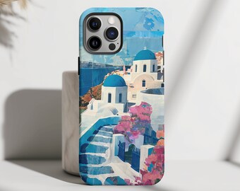 Santorini Greece Collage Phone Case, Travel Gift