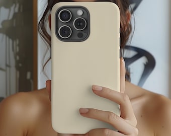 Soft Cream Phone Case, Solid Color, Bohemian Neutral