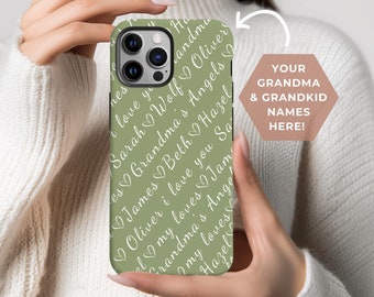 Personalized Grandkids Phone Case, Custom Grandma Gift