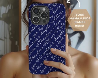 Personalized Grandkids Names Phone Case, Grandma Gift