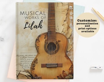 Personalized Music Journal: Vintage Guitar Songwriting Book