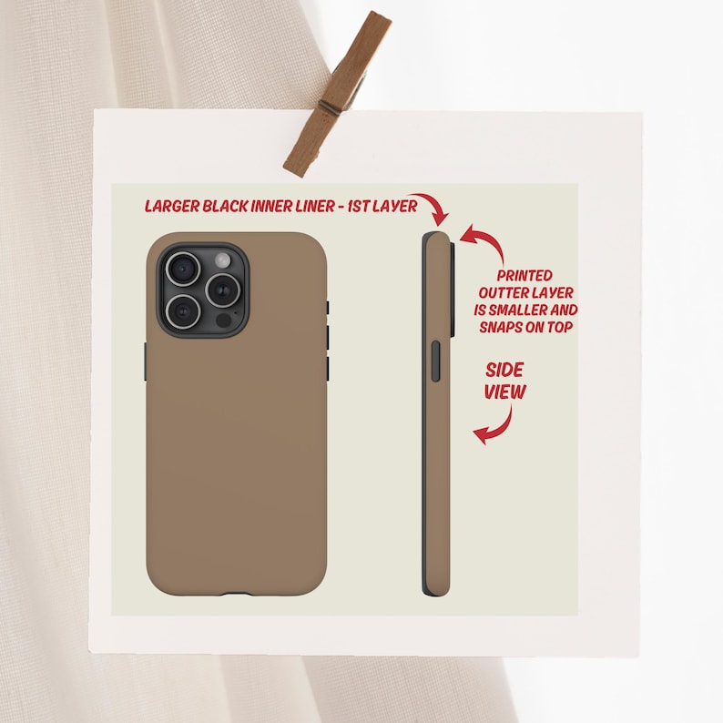 Embrace the beauty of nature with our Soft Mocha Brown Phone Case.  Designed with nature in mind, this solid color phone case gift features a solid flat surface print perfect for anyone who loves a touch of natures aesthetic