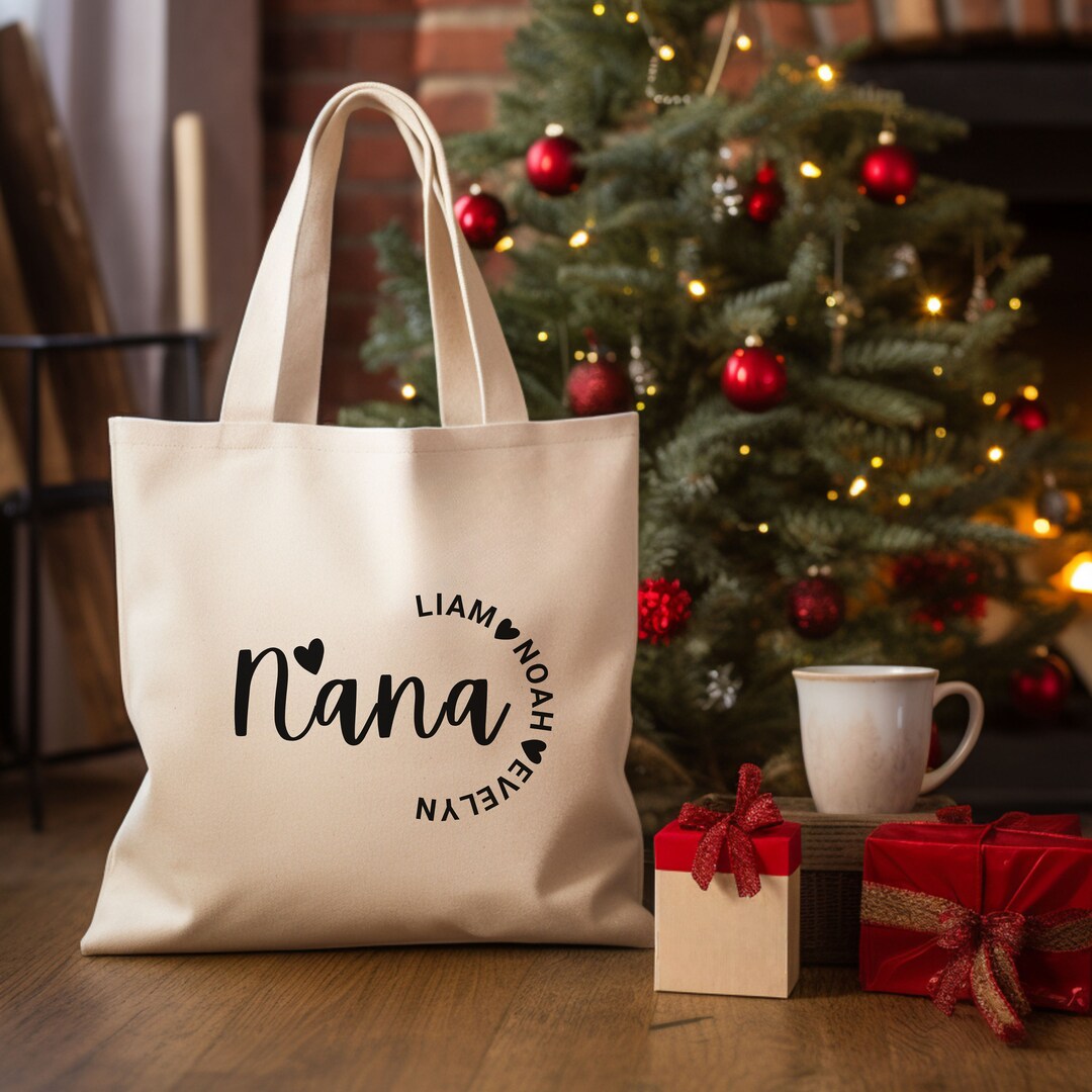 Nana Grandma Print Pattern Leather Tote Bag main image 1