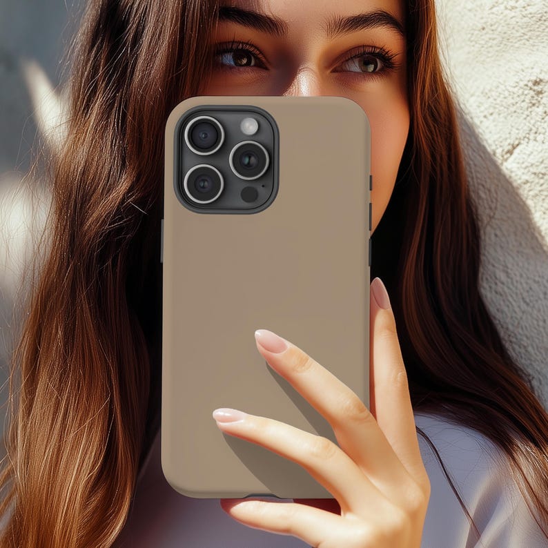 Embrace the beauty of nature with our Soft Mocha Brown Phone Case.  Designed with nature in mind, this solid color phone case gift features a solid flat surface print perfect for anyone who loves a touch of natures aesthetic