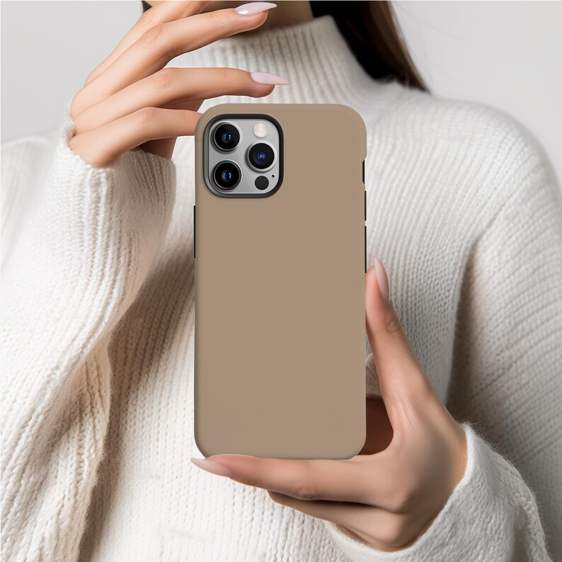 Embrace the beauty of nature with our Soft Mocha Brown Phone Case.  Designed with nature in mind, this solid color phone case gift features a solid flat surface print perfect for anyone who loves a touch of natures aesthetic