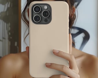 Neutral Minimalist Phone Case, Protective Dual Layer PC TPU Cover