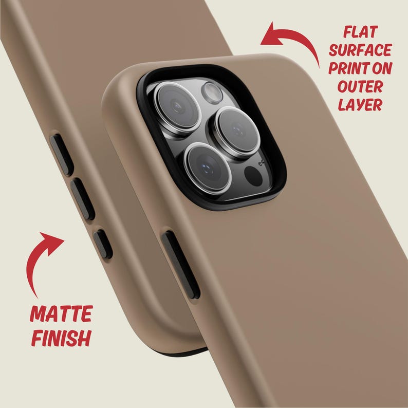 Embrace the beauty of nature with our Soft Mocha Brown Phone Case.  Designed with nature in mind, this solid color phone case gift features a solid flat surface print perfect for anyone who loves a touch of natures aesthetic