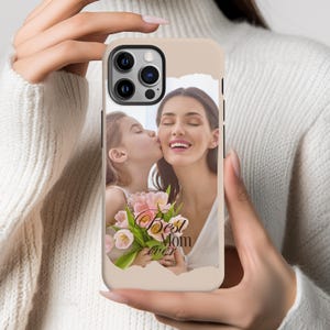 Mama And Kid Photo Phone Cover, Personalized Moms Kids Picture Phone Case, Mother Photograph Phone Cases iPhone 16 15 14 13 Pro Max, S25 S24