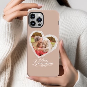 Grandma Grandkids Picture Phone Case, Custom Nana Grandchildren Photo Phone Cover, Photograph Phone Cases iPhone 16 15 14 13 Pro Max S25 S24