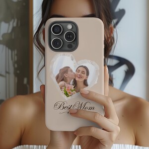Moms Kids Photo Phone Case, Personalized Mama And Kid Picture Phone Cover, Mother Photograph Phone Cases iPhone 16 15 14 13 Pro Max, S25 S24